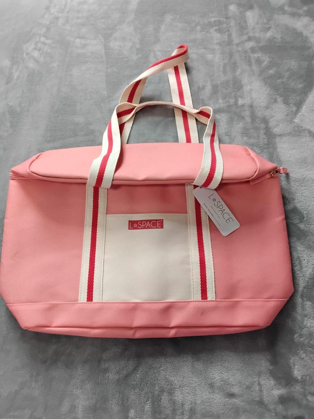 L*SPACE Pink Striped Tote Bag